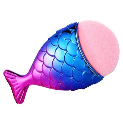 Hot Sale Mermaid Shape Foundation Makeup Brush With Private Label