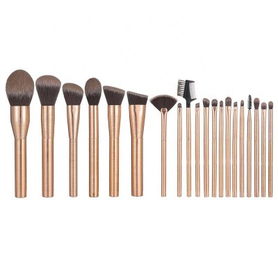 20 Pcs Rose Golden Makeup Brush Professional Customizable Makeup Brush Set Private Label Powder Foundation Eye Shadow Eyebrow